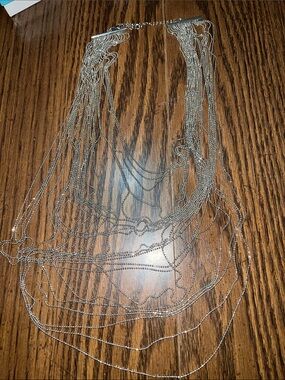 Multi-Strand Silver Layered Necklace - Elegant Women’s Jewelry